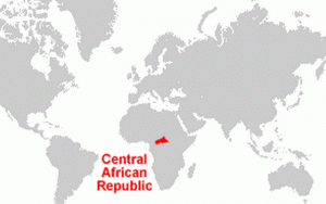 বিশ্ব মানচিত্রে সেন্ট্রাল আফ্রিকান রিপাবলিক 